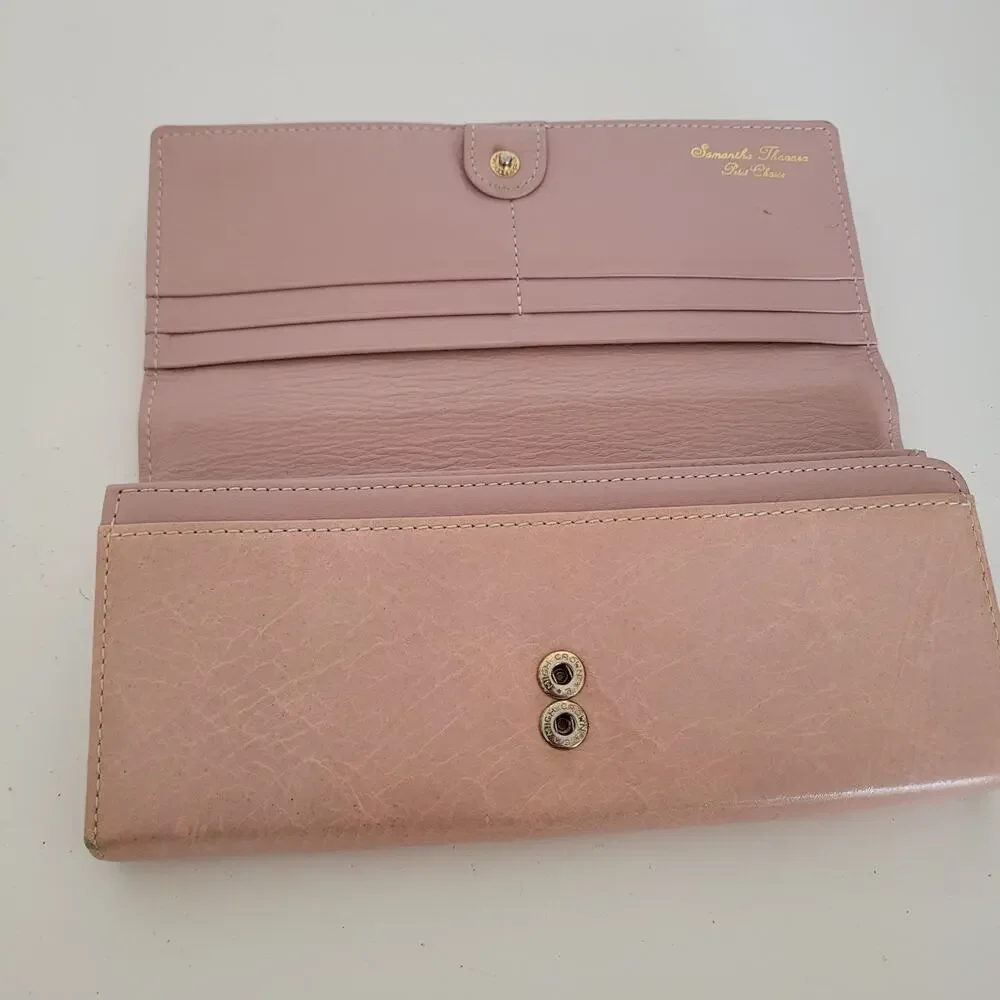 Samantha Thavasa Geniue Leather Wallet Boho Quality Bow Purple Designer Envelope